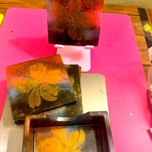 Handmade square resin coasters